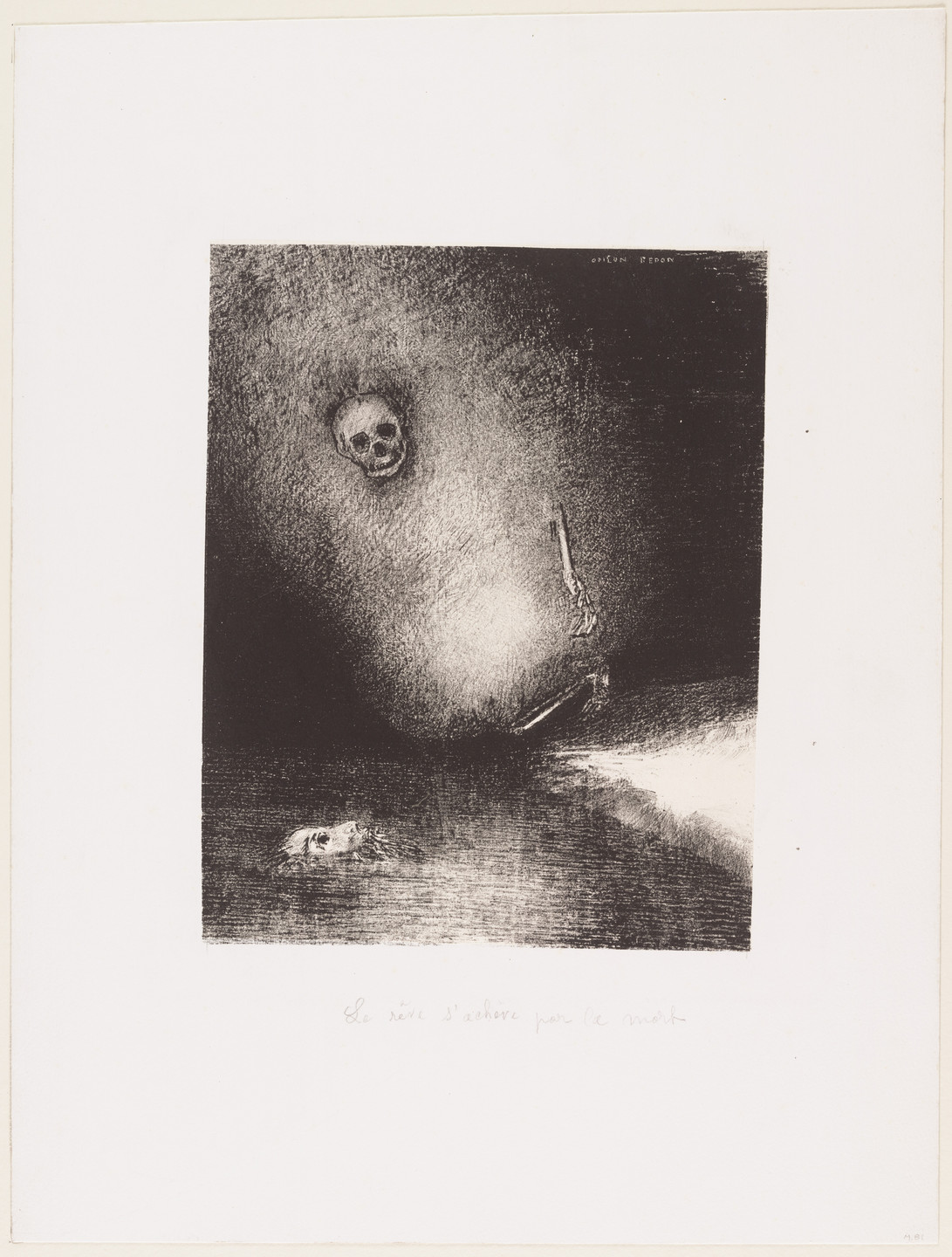Odilon Redon. The Dream Is Realized by Death (Le rêve s&#39;achève par la mort). 1887