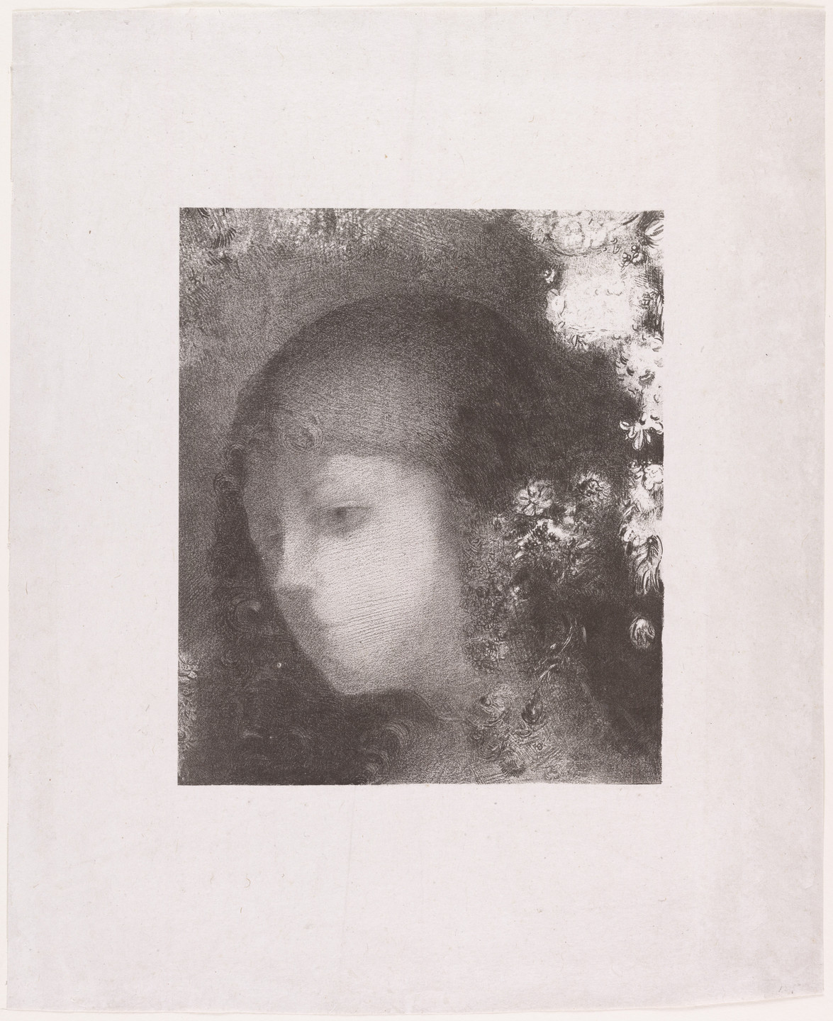Odilon Redon. Child&#39;s Head with Flowers (Tête d&#39;enfant avec fleurs). 1897