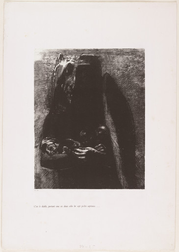 Odilon Redon. It Is the Devil, Bearing beneath His Two Wings the