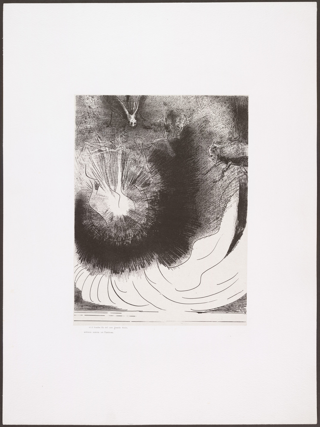 Odilon Redon. And There Fell a Great Star from Heaven, Burning as It Were a Lamp (Et il tombe du ciel une grande étoile ardente) from Apocalypse of Saint John (Apocalypse de Saint-Jean). 1899