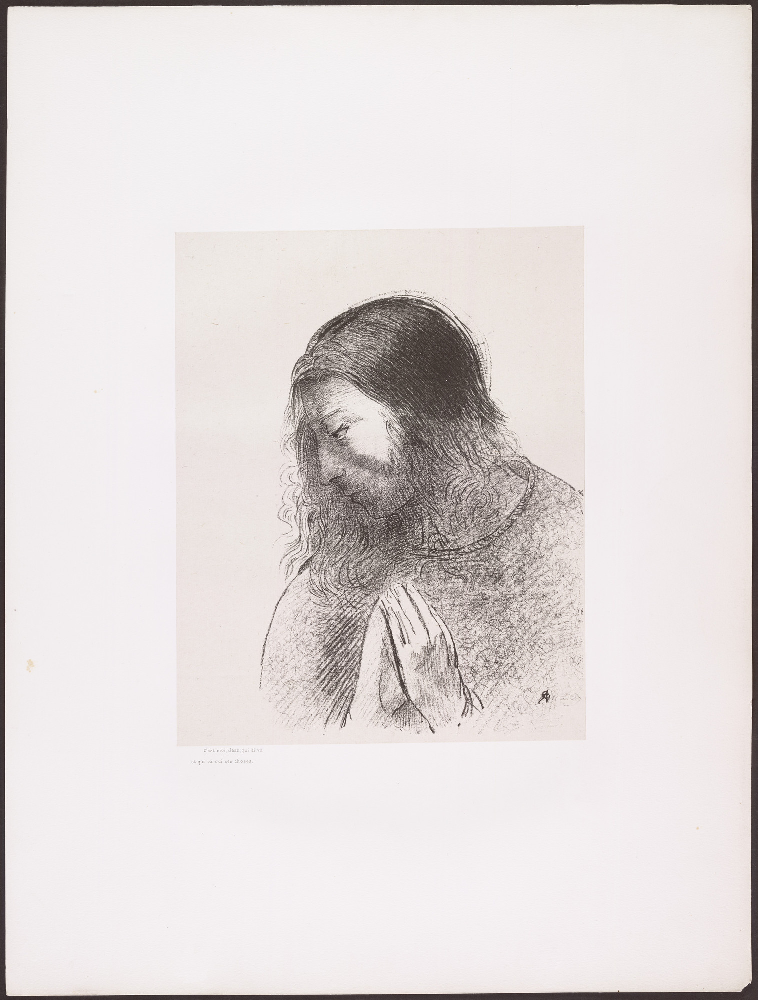 Odilon Redon. And I John Saw These Things, and Heard Them ( C'est moi, Jean, qui ai vu et qui ai ouï ces choses ) from Apocalypse of Saint John ( Apocalypse de Saint-Jean )