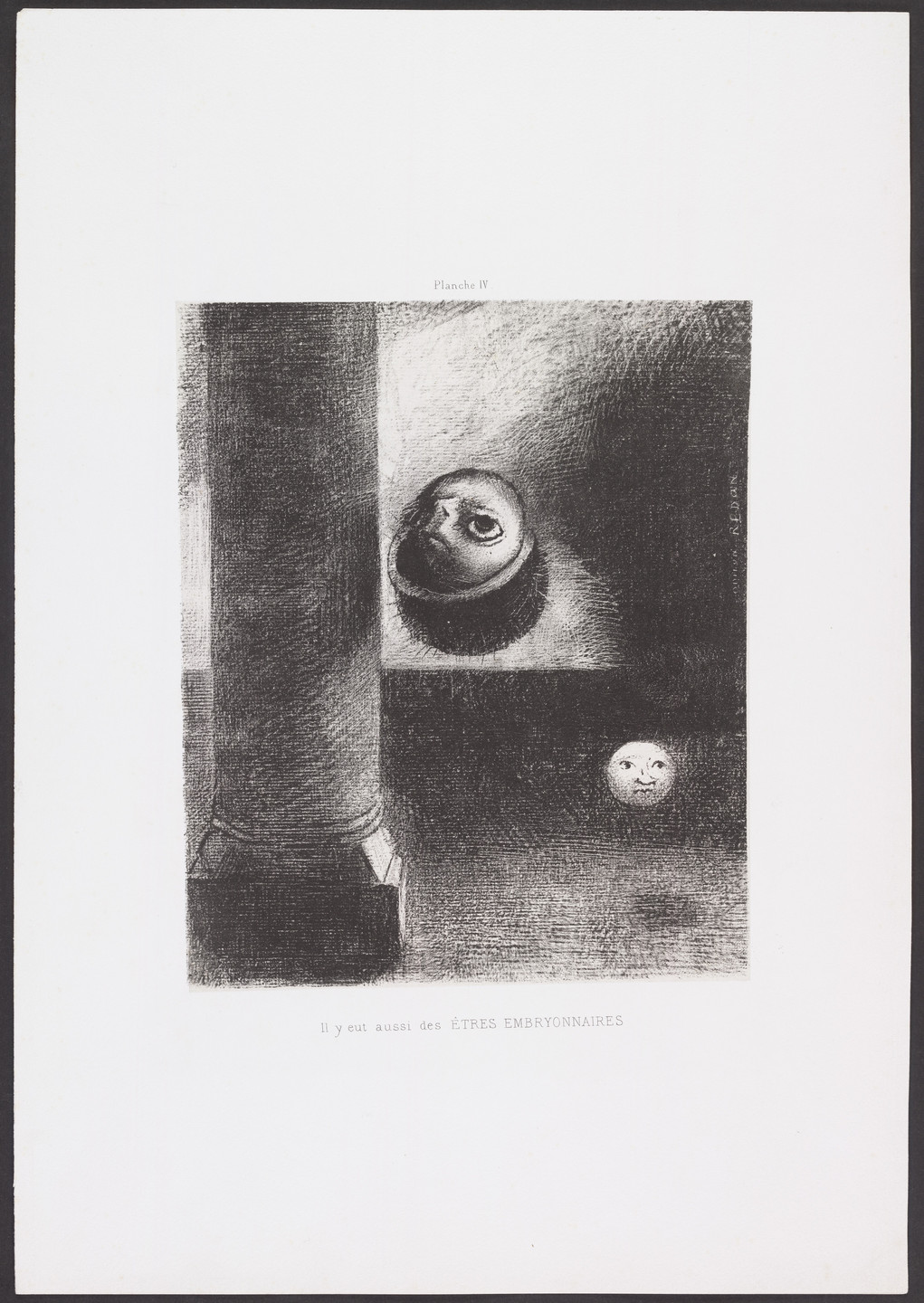 Odilon Redon. There Were Also Embryonic Beings (Il y eut aussi des êtres embryonnaires) from Homage to Goya (Hommage à Goya). 1885