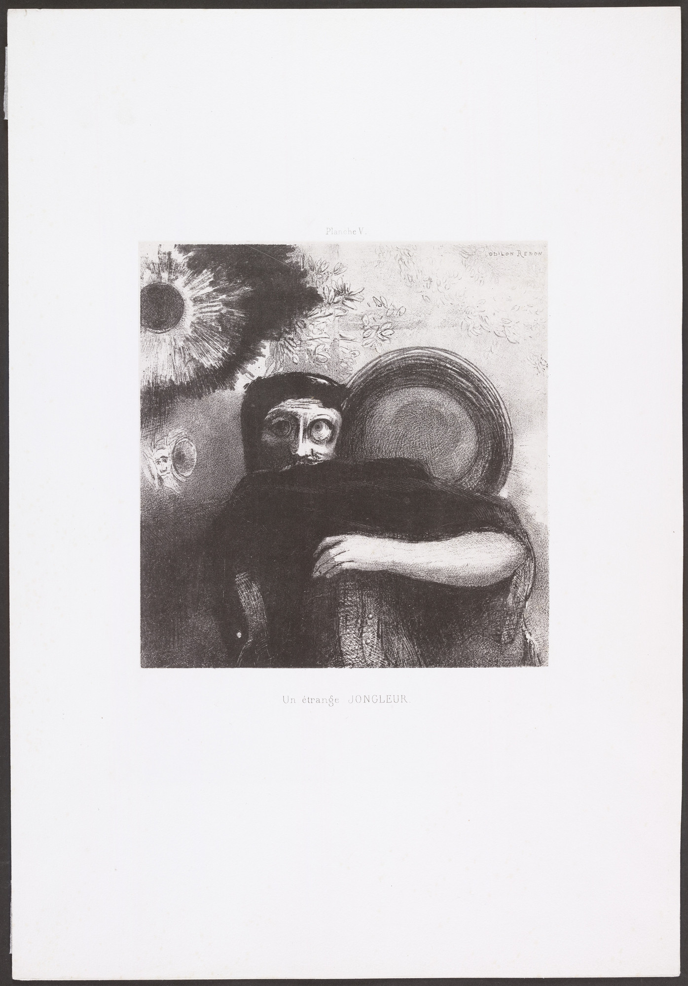 Odilon Redon. A Strange Juggler (Un Étrange jongleur) from Homage to Goya (Hommage à Goya)