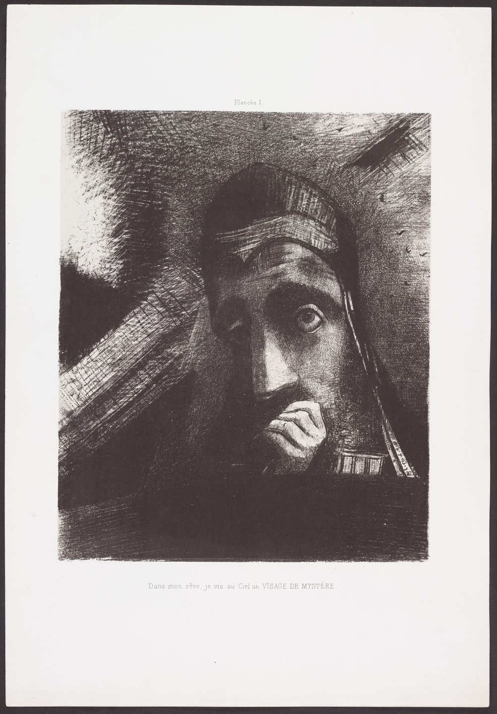 Odilon Redon. In My Dream, I Saw in the Sky a Face of Mystery (Dans mon rêve, je vis au ciel un visage de mystère) from Homage to Goya (Hommage à Goya). 1885