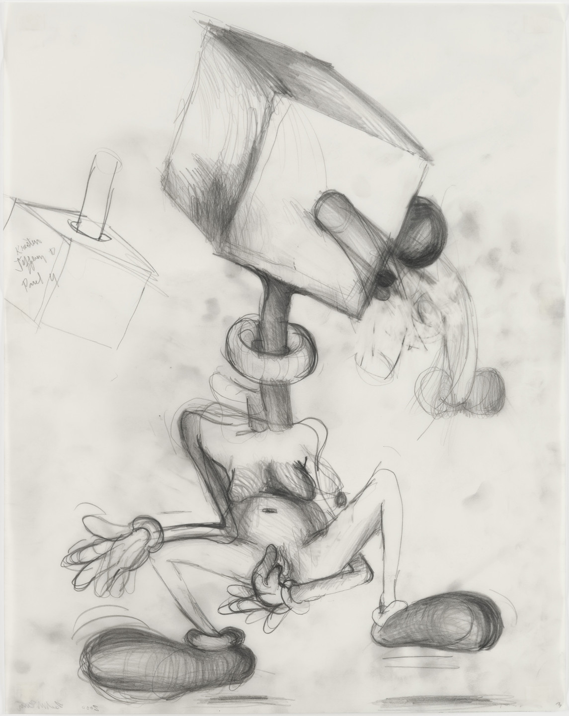 Paul McCarthy. Dancer, Kristen, Jeffrey, Paul from the series Blockhead Drawings. 2000