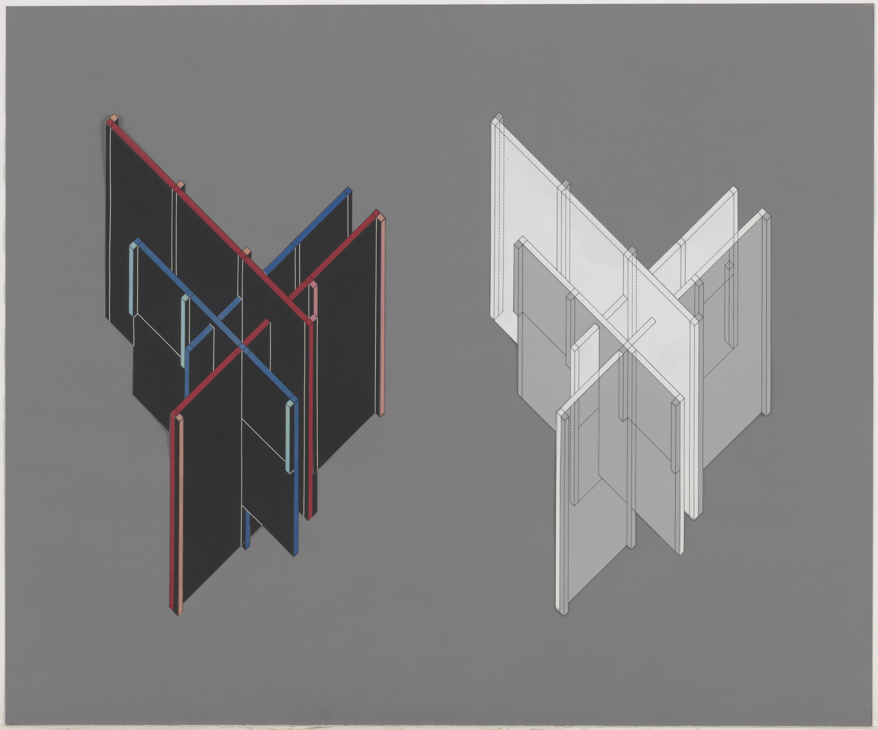 Peter Eisenman. House VI, Cornwall, Connecticut (Fourteen Transformations [axonometric]). 1972-1975