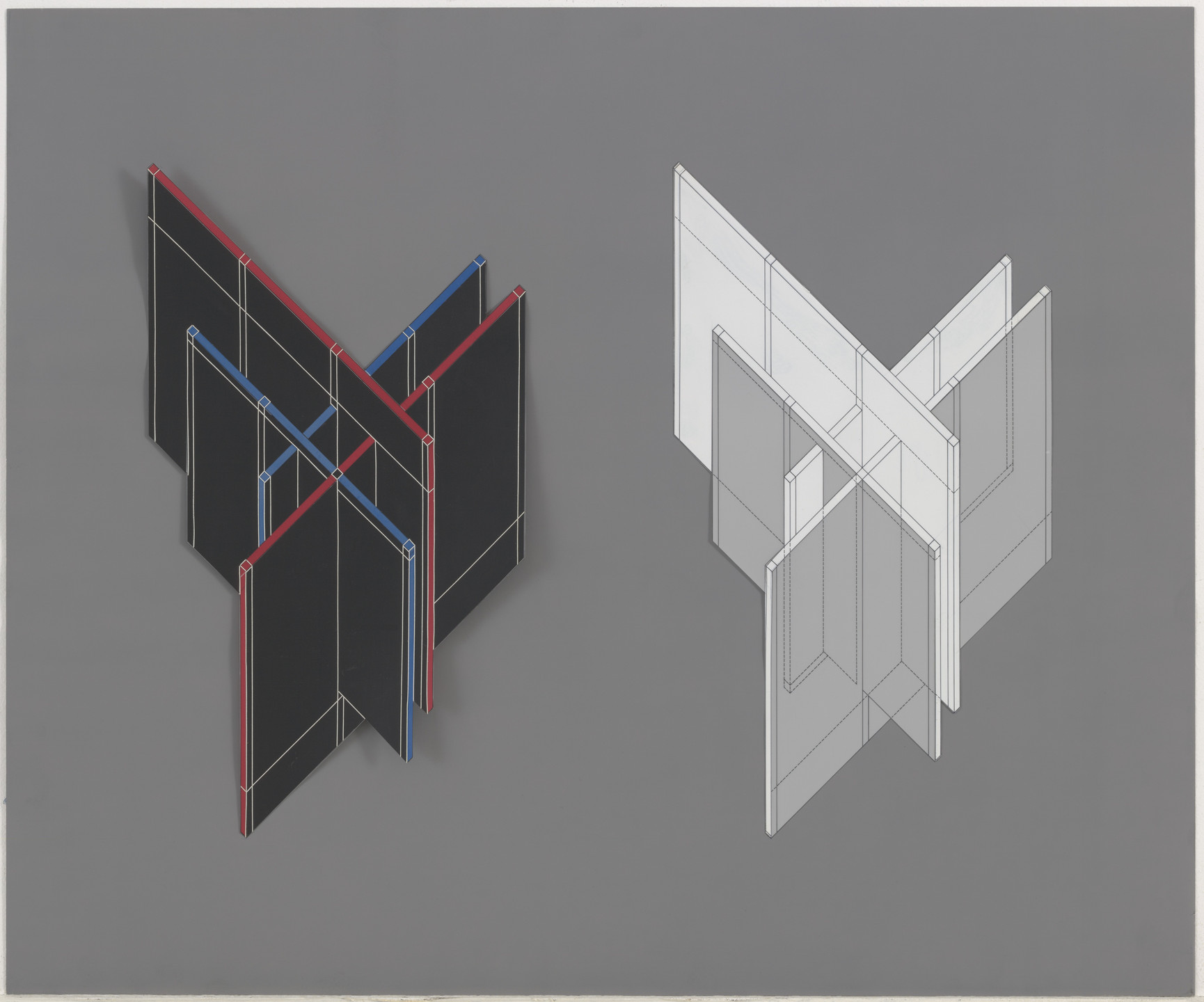 Peter Eisenman. House VI, Cornwall, Connecticut (Fourteen Transformations [axonometric]). 1972-1975