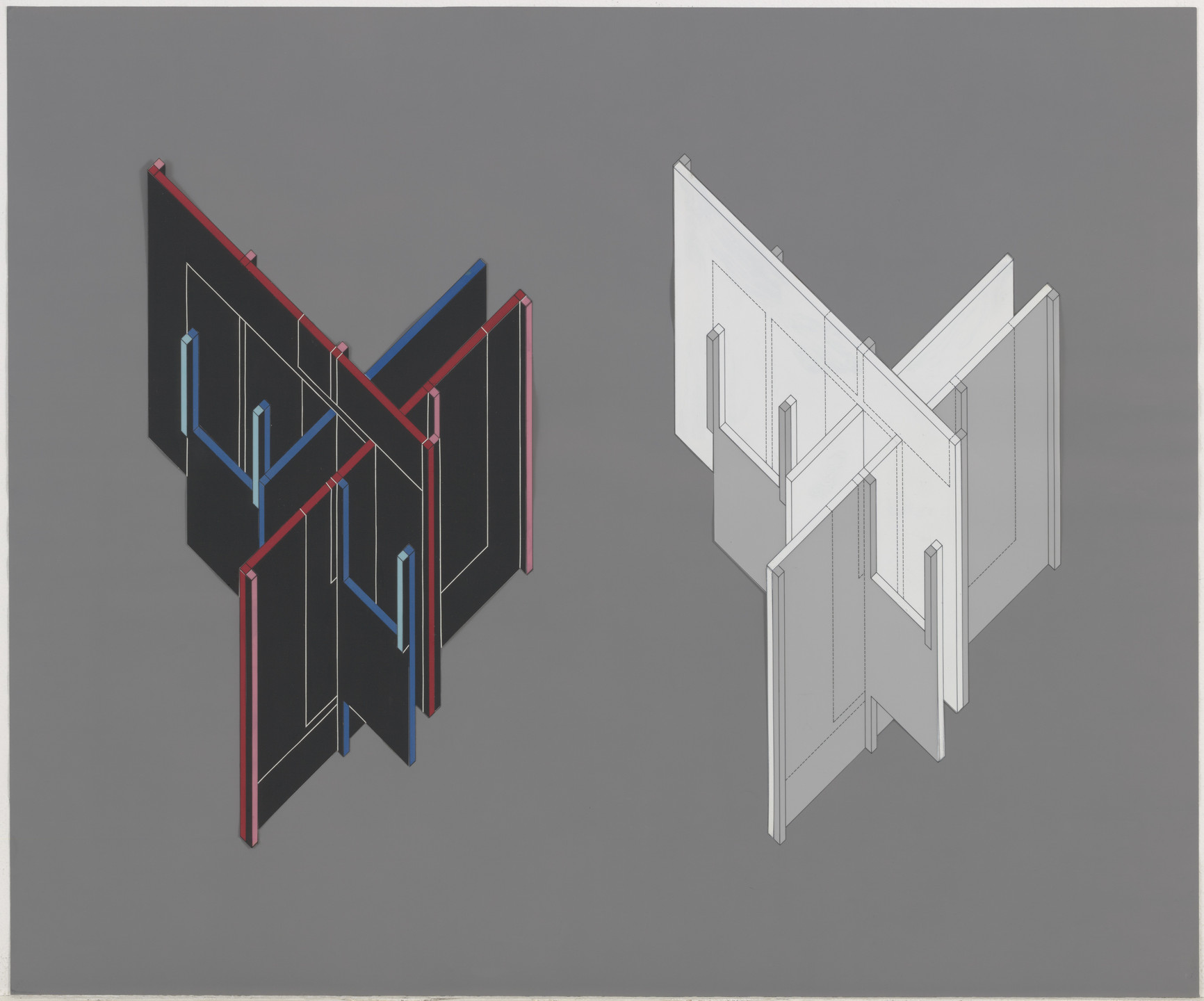 Peter Eisenman. House VI, Cornwall, Connecticut (Fourteen Transformations [axonometric]). 1972-1975