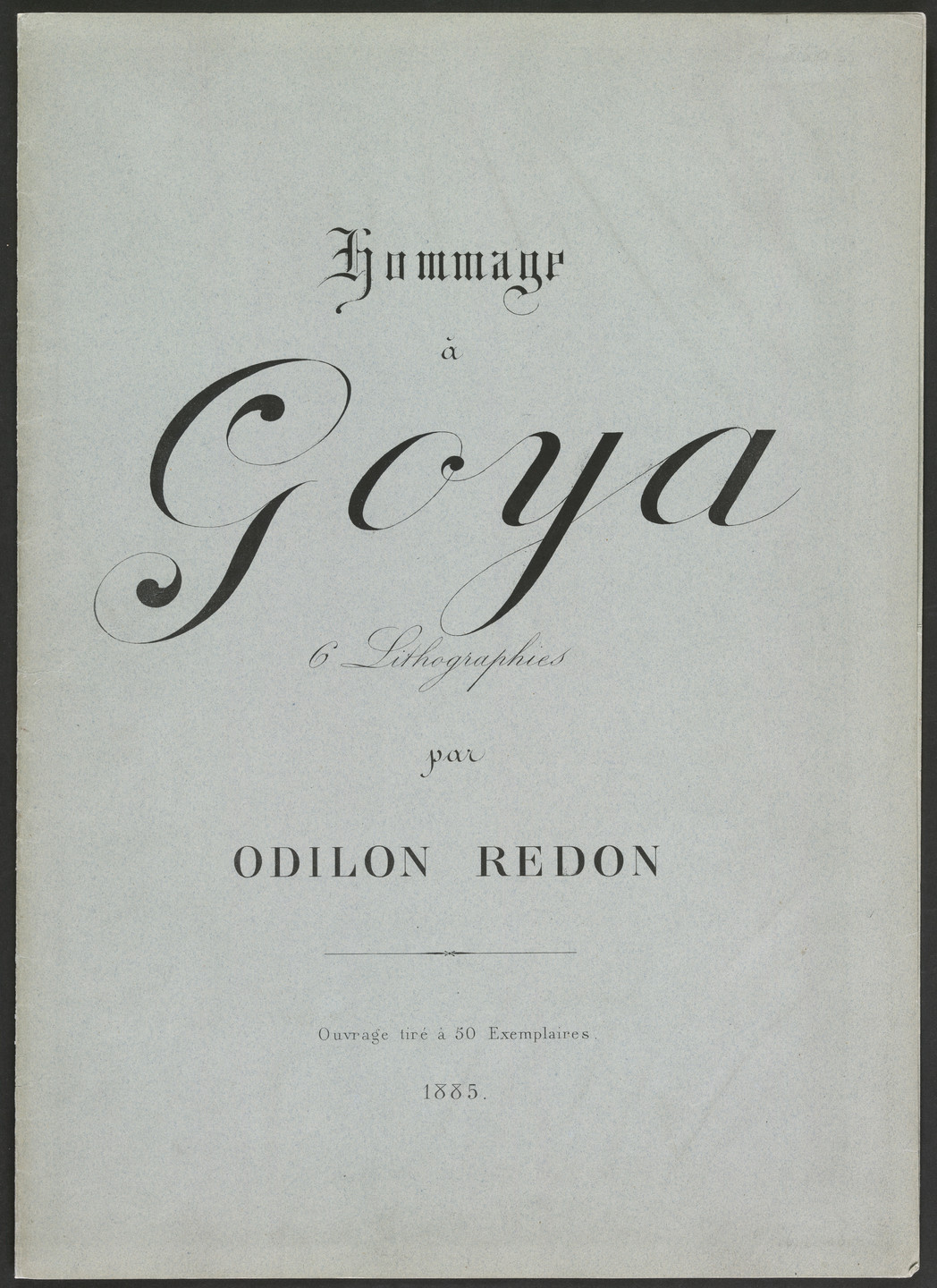 Odilon Redon. Homage to Goya (Hommage à Goya). 1885