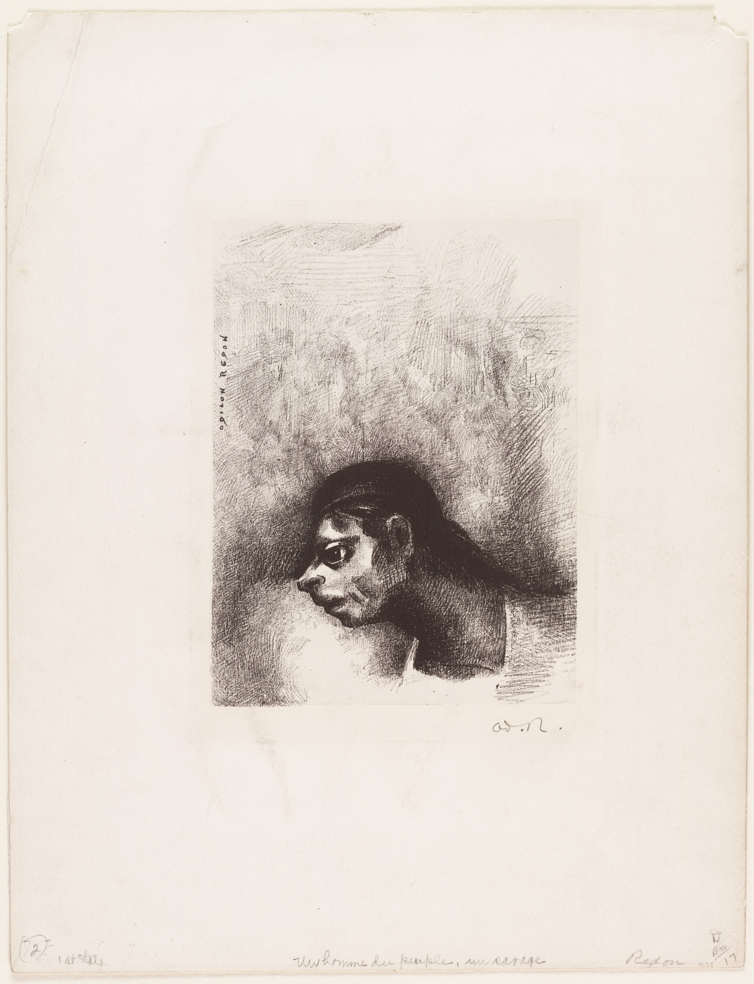 Odilon Redon. A Man of the People, a Savage (Un Homme du peuple, un sauvage)
