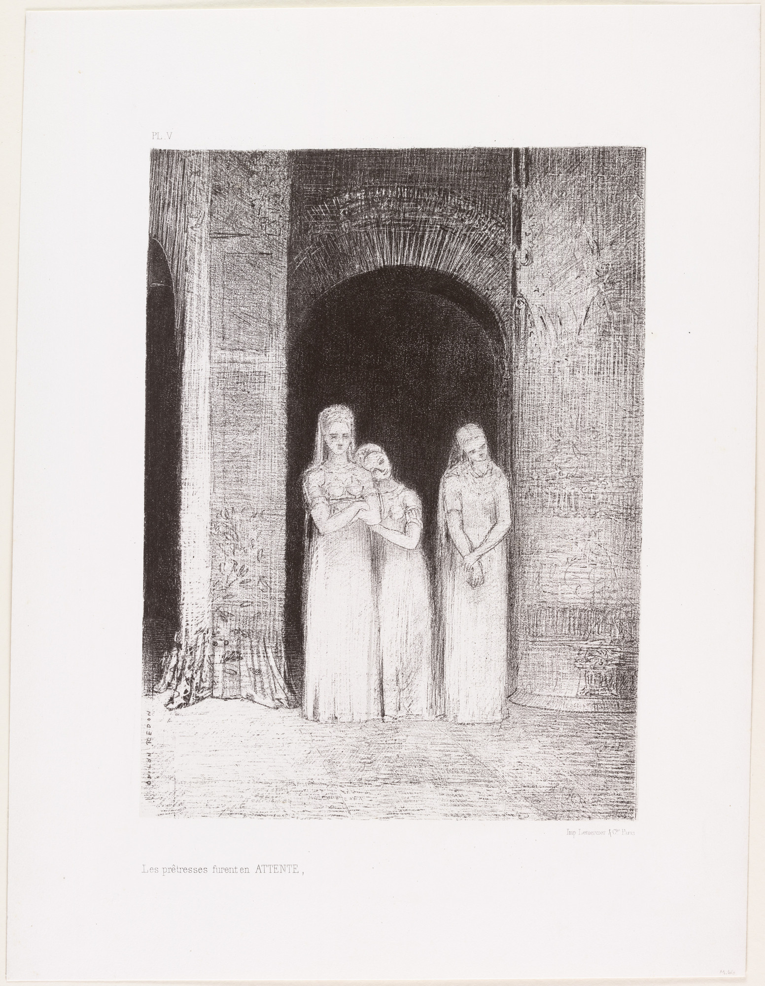 Odilon Redon. The Priestesses Were Waiting (Les Prêtresses furent en attente)