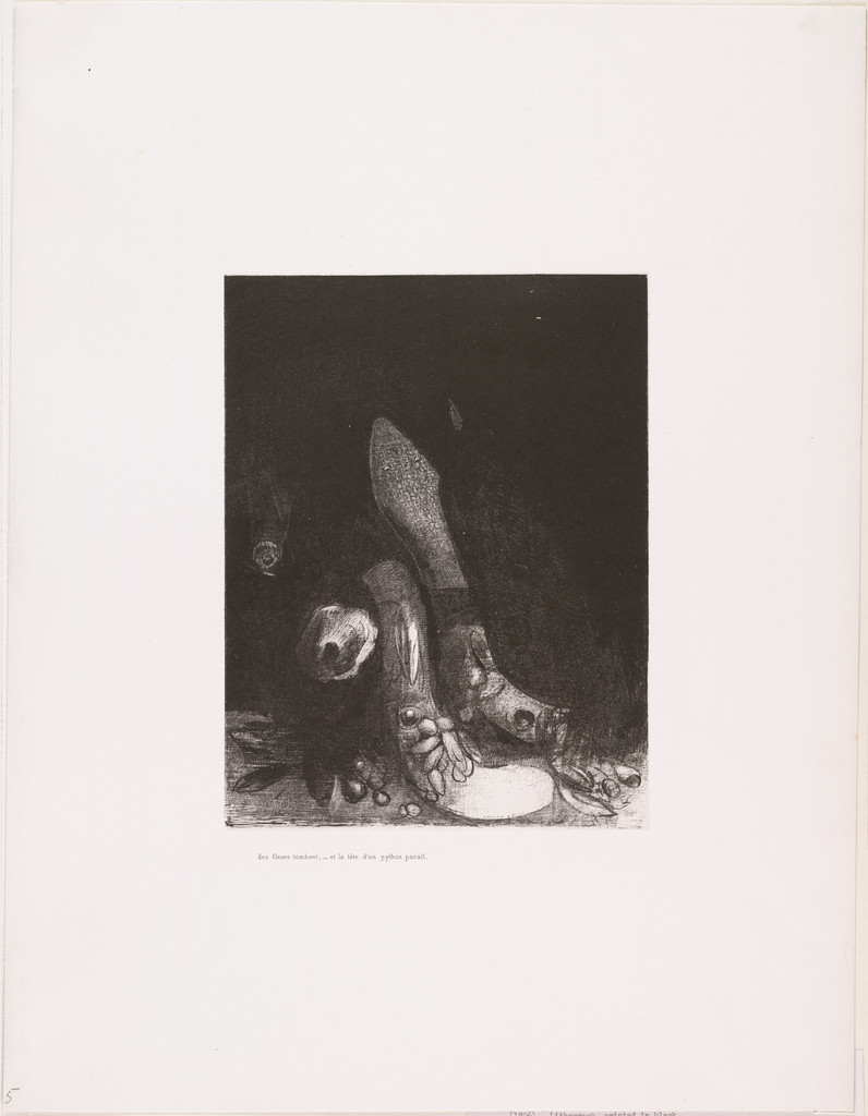 Flowers Fall, and the Head of a Python Appears (Des fleurs tombent, et la tête d'un python paraît) from The Temptation of Saint Anthony (La Tentation de Saint-Antoine)