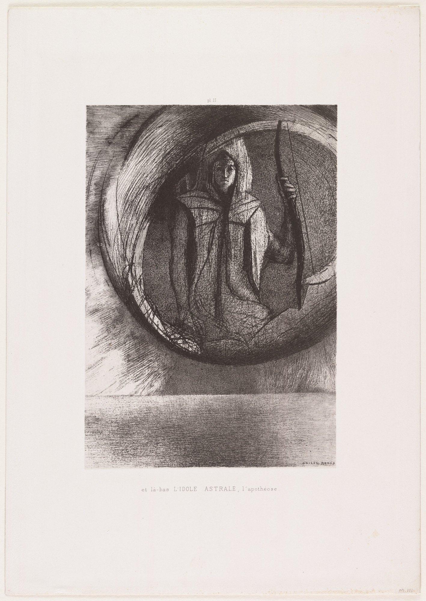 Odilon Redon. And Beyond, the Astral Idol, the Apotheosis (Et là-bas l'idole astrale, l'apothéose) from Dreams (Songes)