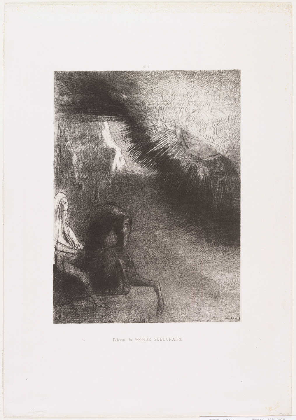 Odilon Redon. Pilgrim of the Sublunary World (Pèlerin du monde sublunaire) from Dreams (Songes). 1891