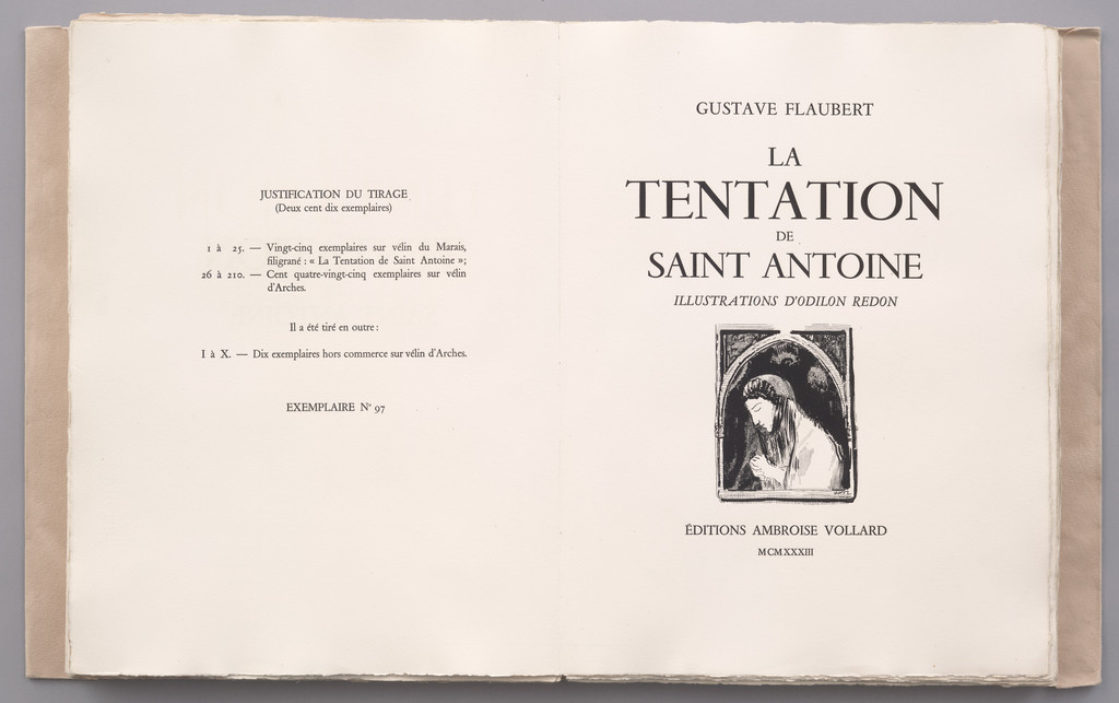 Title page from La Tentation de Saint-Antoine