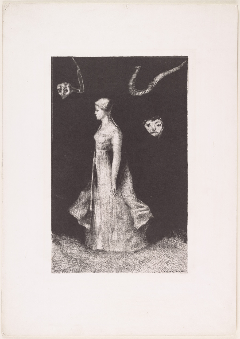 Odilon Redon. The Haunting (Hantise). 1893, published 1894