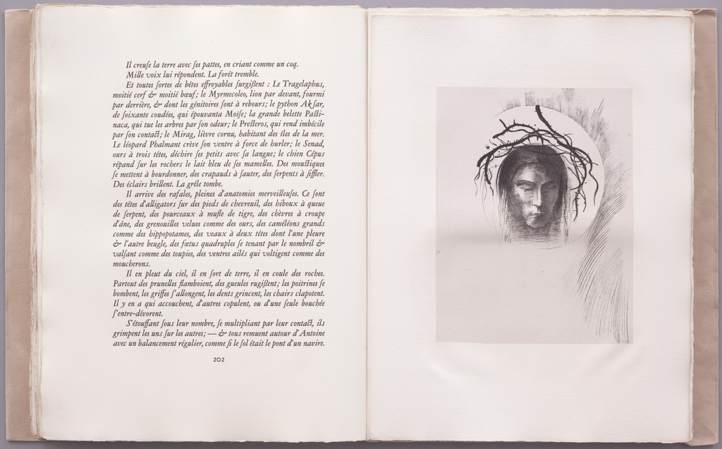 Day Appears at Last, . . . and in the Very Disk of the Sun Shines the Face of Jesus Christ (Le Jour enfin paraît, . . . et dans le disque même du soleil, rayonne la face de Jésus-Christ) (plate XXII) from La Tentation de Saint-Antoine