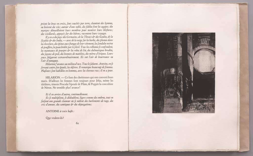 And on Every Side Are Columns of Basalt, . . . the Light Falls from the Vaulted Roof (Et partout ce sont des colonnes de basalte, . . . la lumière tombe des voutes) (plate V) from La Tentation de Saint-Antoine