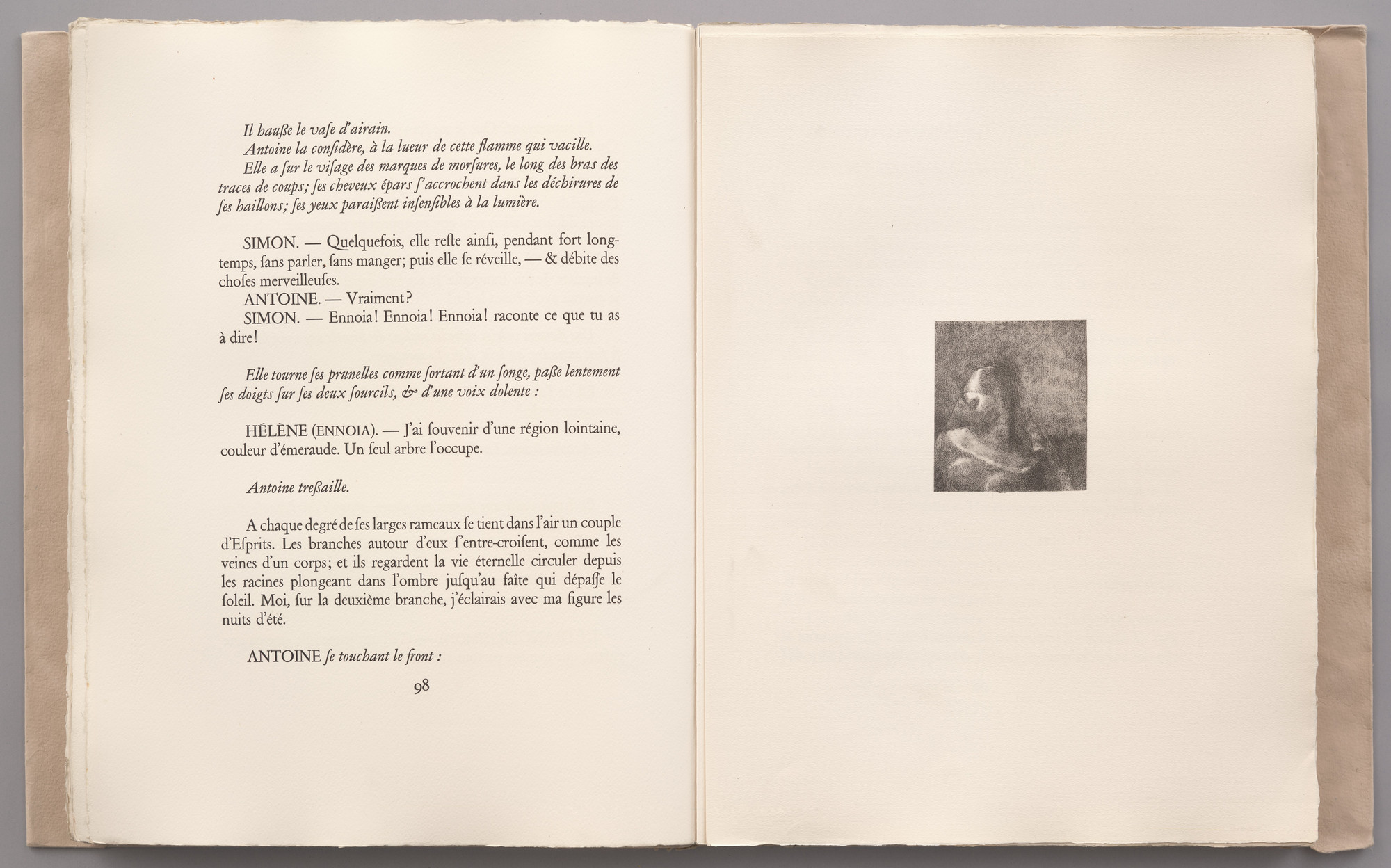Odilon Redon. Helen (Ennoia) (Hélène [Ennoia]) (plate IX) from La Tentation de Saint-Antoine. 1896, published 1938