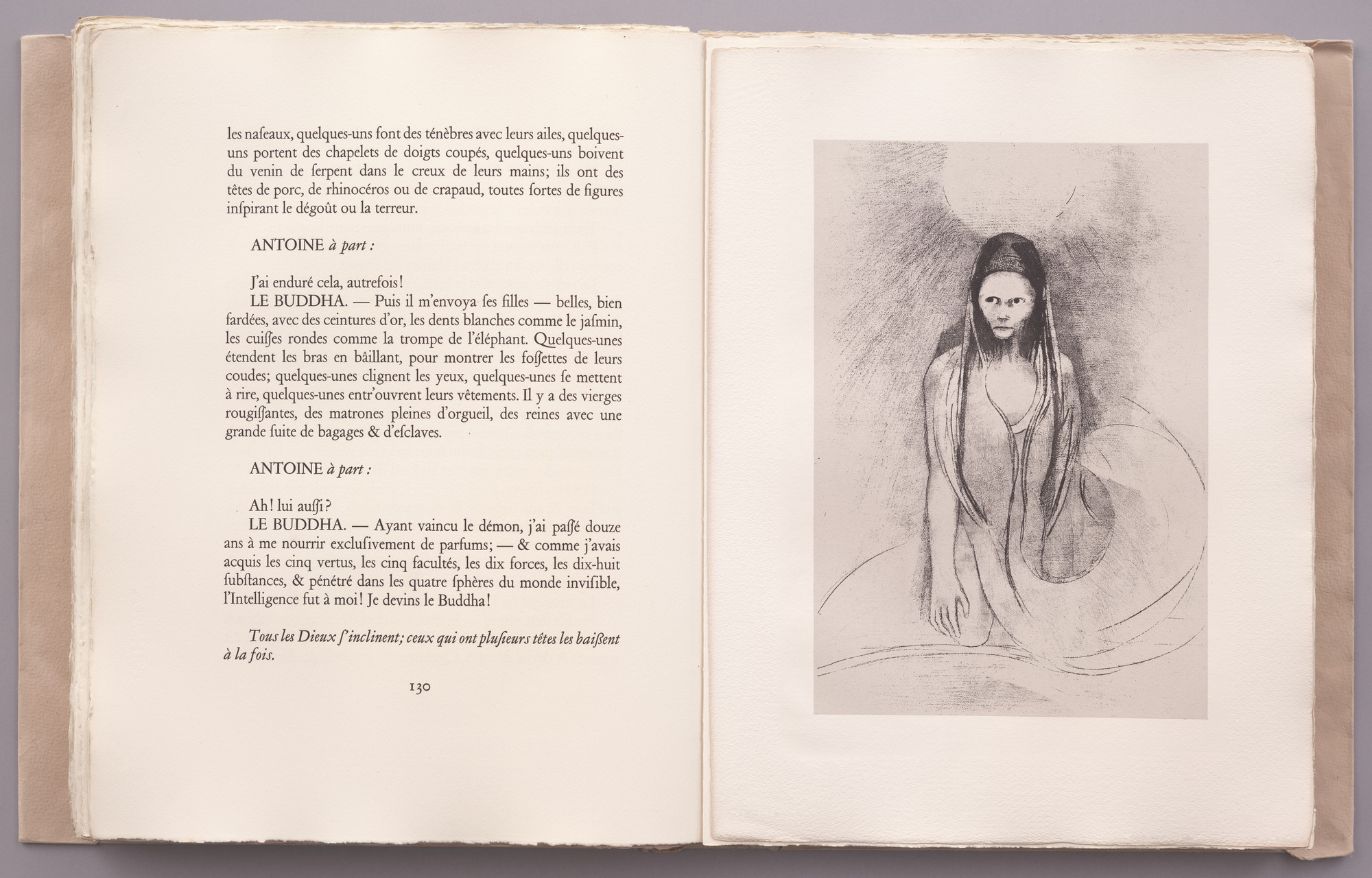 Odilon Redon. Intelligence Was Mine! I Became the Buddha (L'Intelligence fût à moi! Je devins le Buddha) (plate XI) from La Tentation de Saint-Antoine. 1896, published 1938
