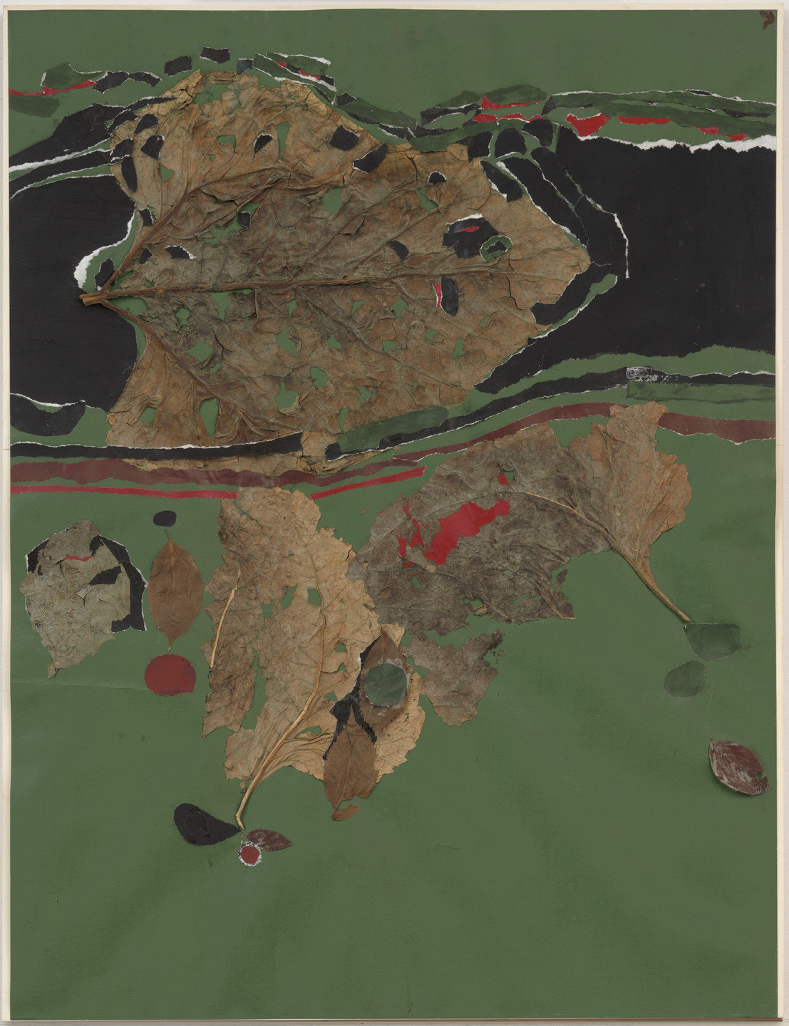 Arnold Bittleman. Collage with a Leaf. 1957
