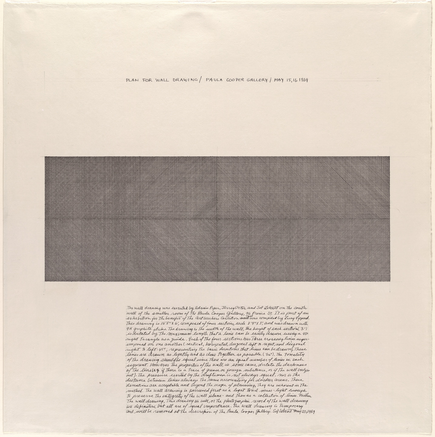 Sol LeWitt. Plan for Wall Drawing. 1969