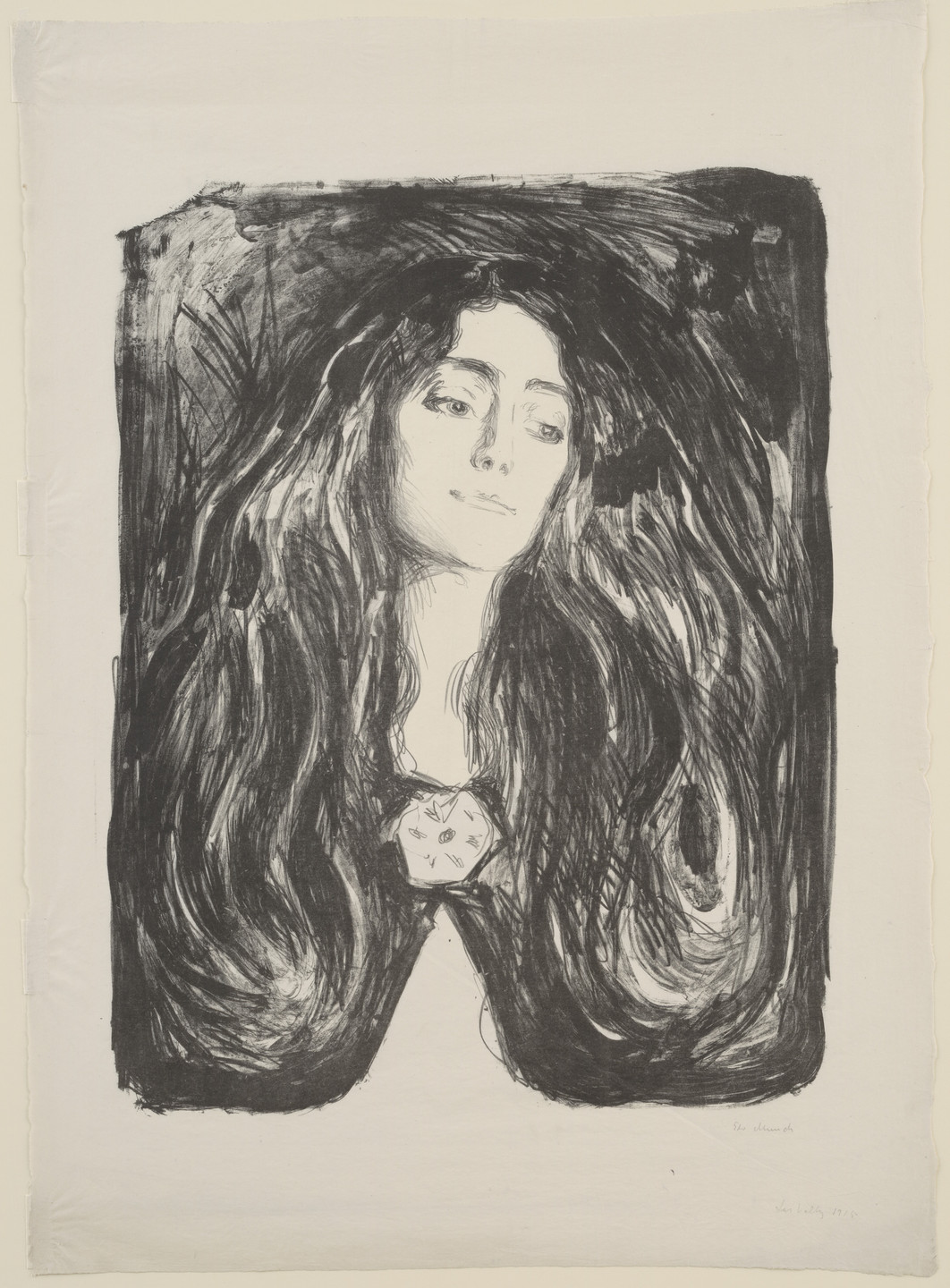 Edvard Munch. The Brooch. Eva Mudocci (Brosjen. Eva Mudocci). 1903, signed 1915