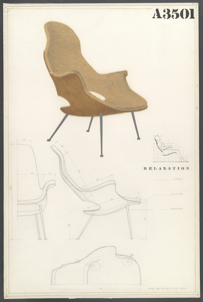 High-Back Armchair (Entry Panel for MoMA Competition for Organic Design in Home Furnishings)