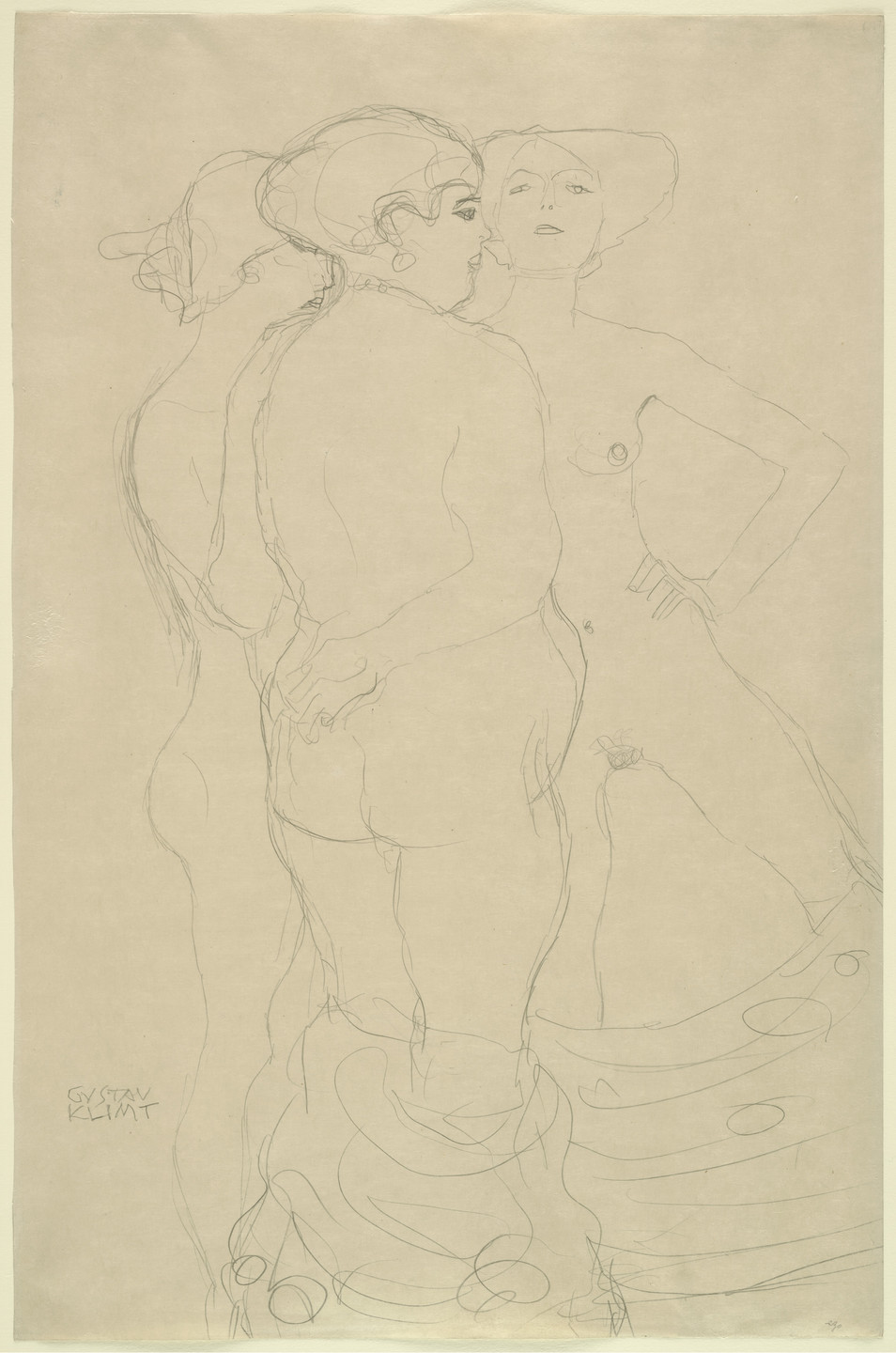 Gustav Klimt. Three Courtesans (Drei stehende Frauenakte). c.1907–10