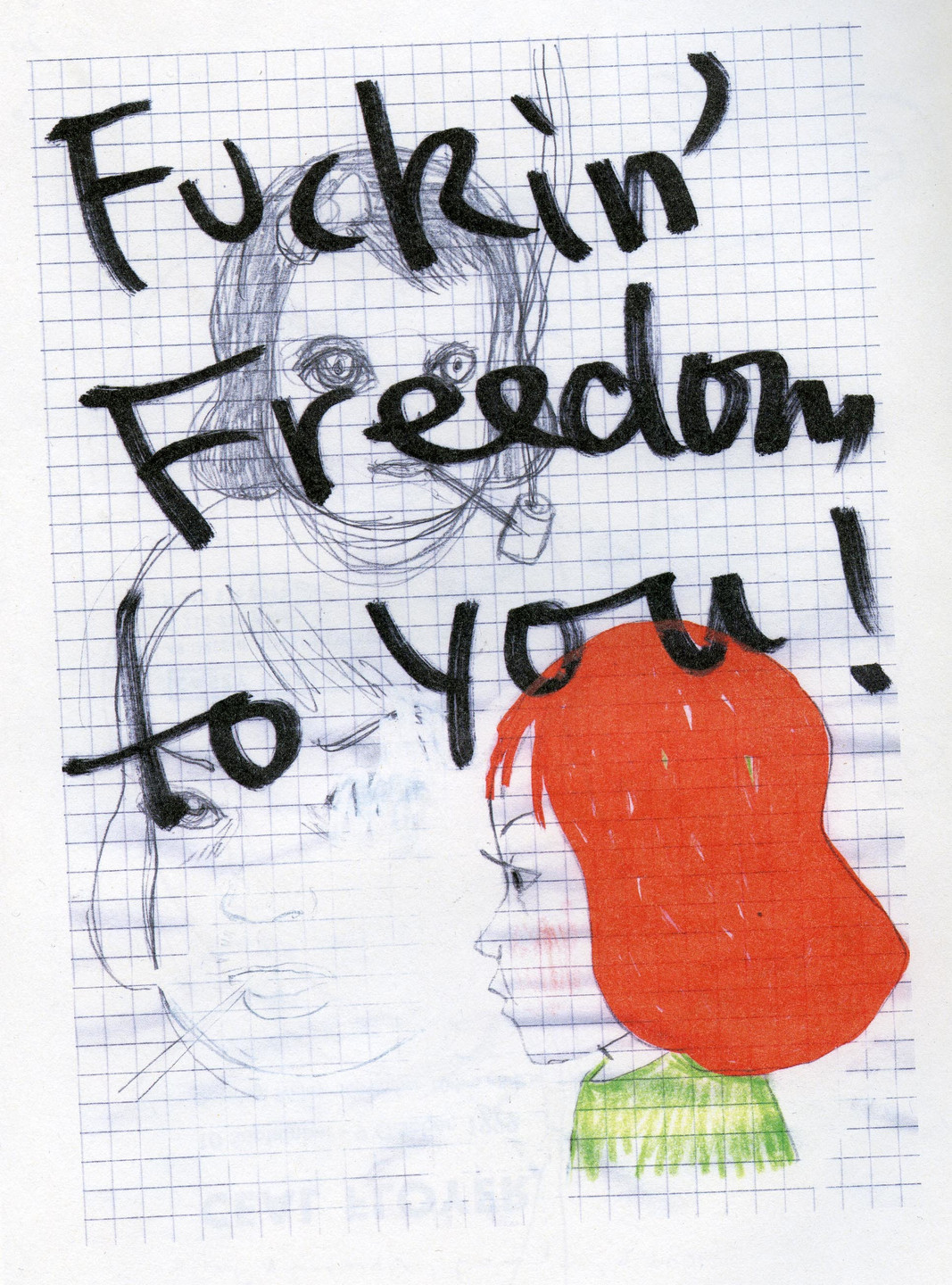 Yoshitomo Nara. Untitled ("Fuckin' Freedom to You!") from the series Time of My Life. 1992–2000