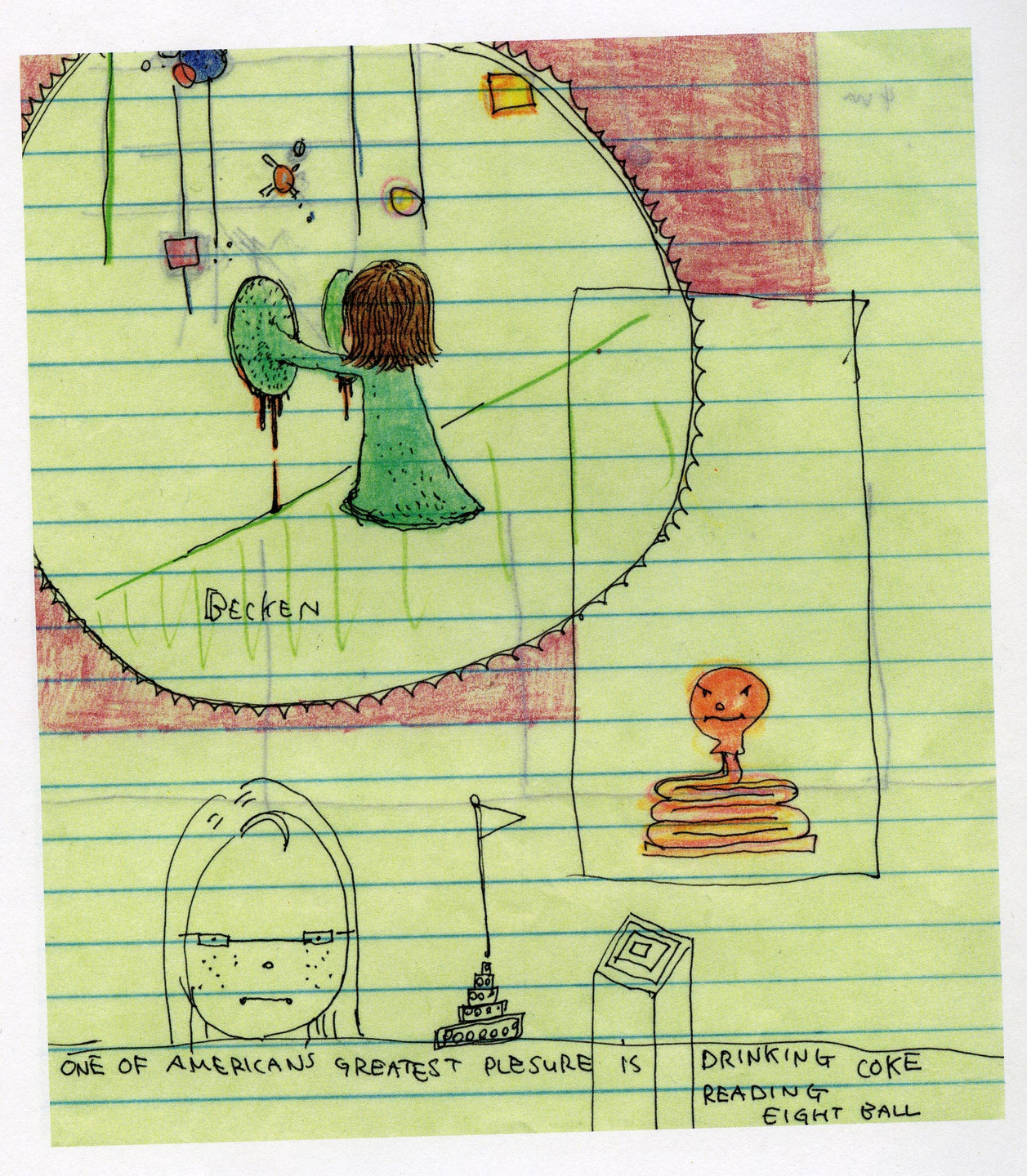 Yoshitomo Nara. Untitled ("One of Americans Greatest Plesure Is Drinking Coke") from the series Time of My Life. 1992–2000