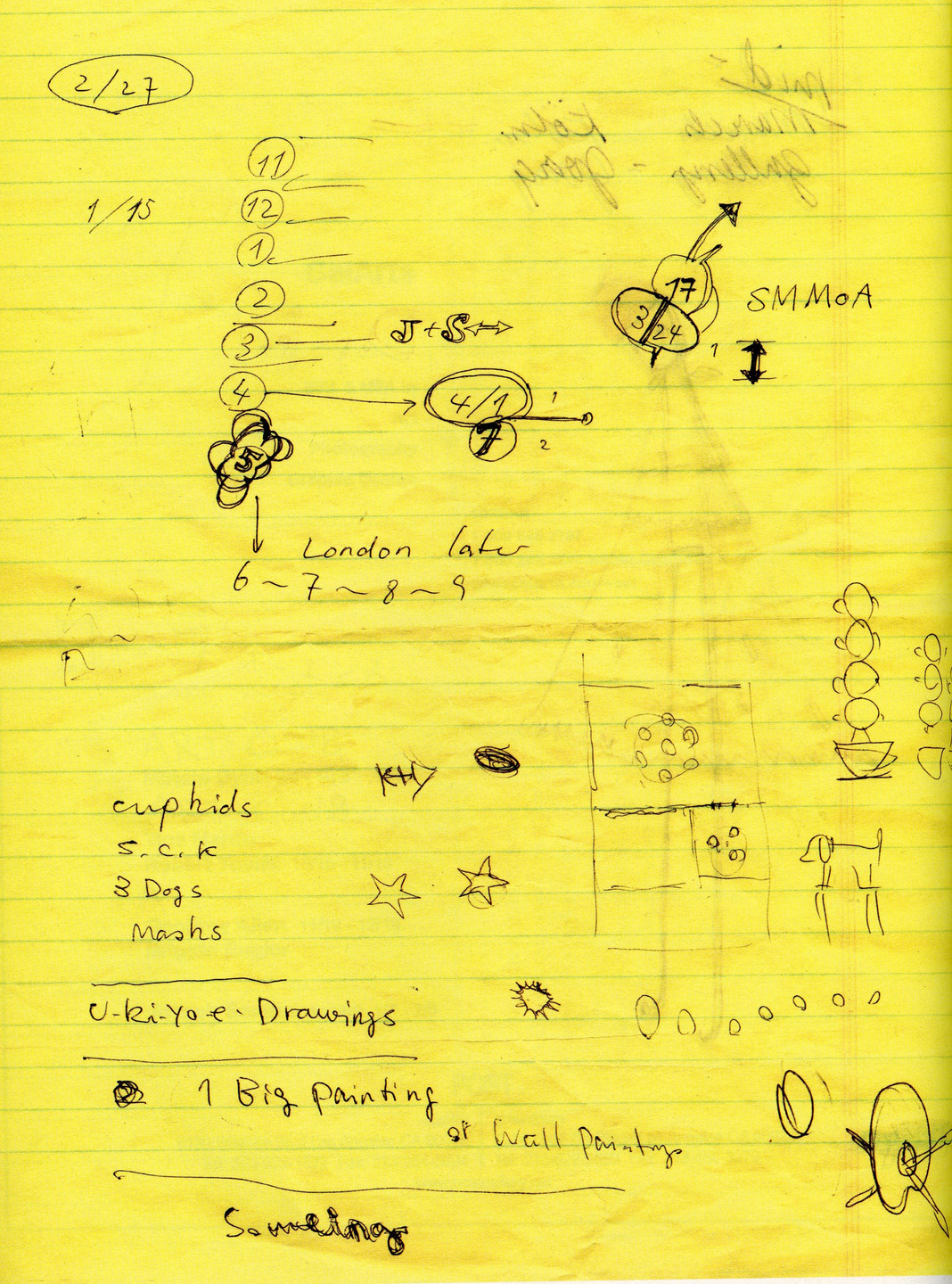 Yoshitomo Nara. Untitled (Long legged dog/"Dog from...") from the series Time of My Life. 1992–2000