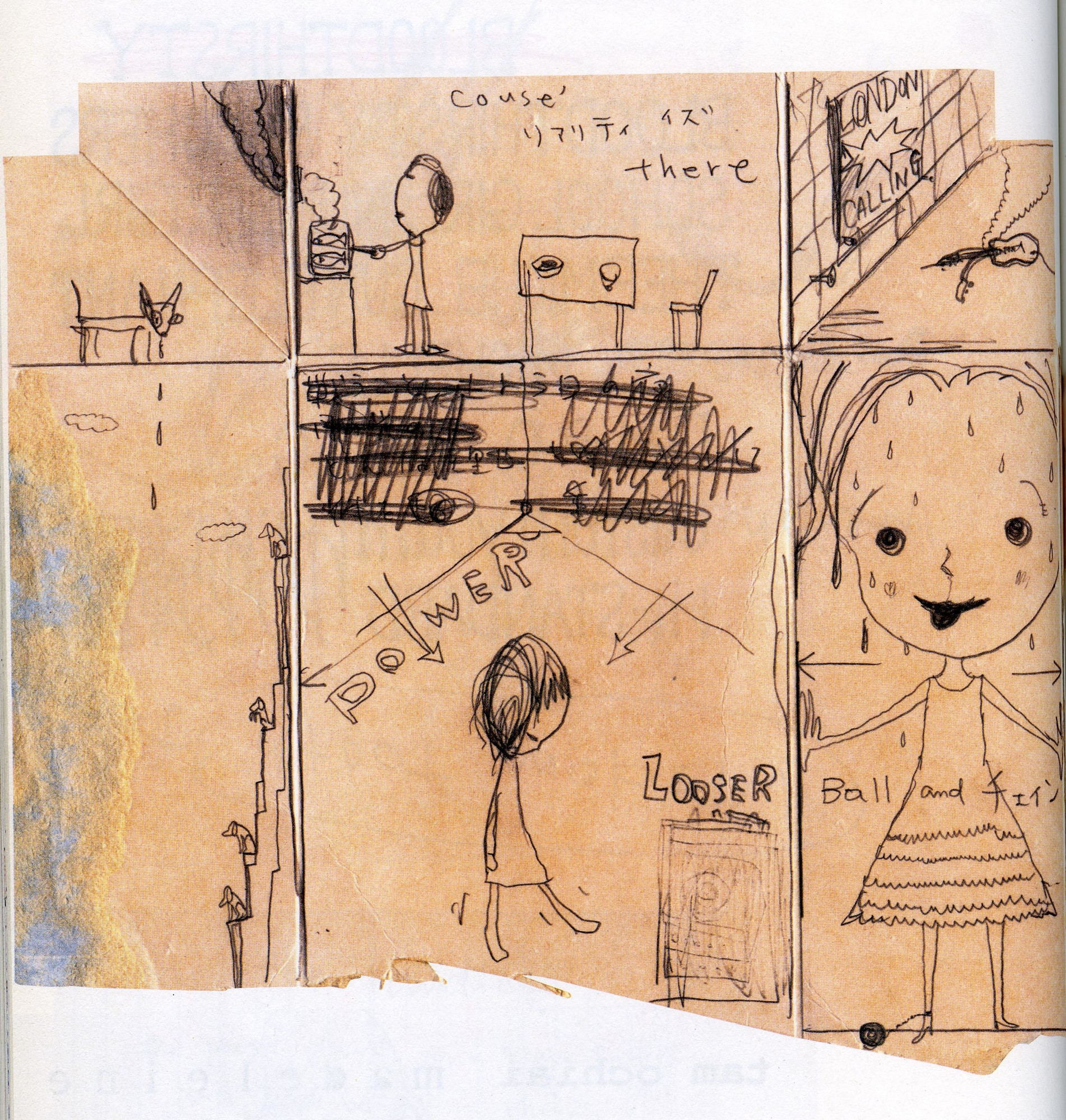 Yoshitomo Nara. Untitled (Multiple drawings on German sugar package) from the series Time of My Life