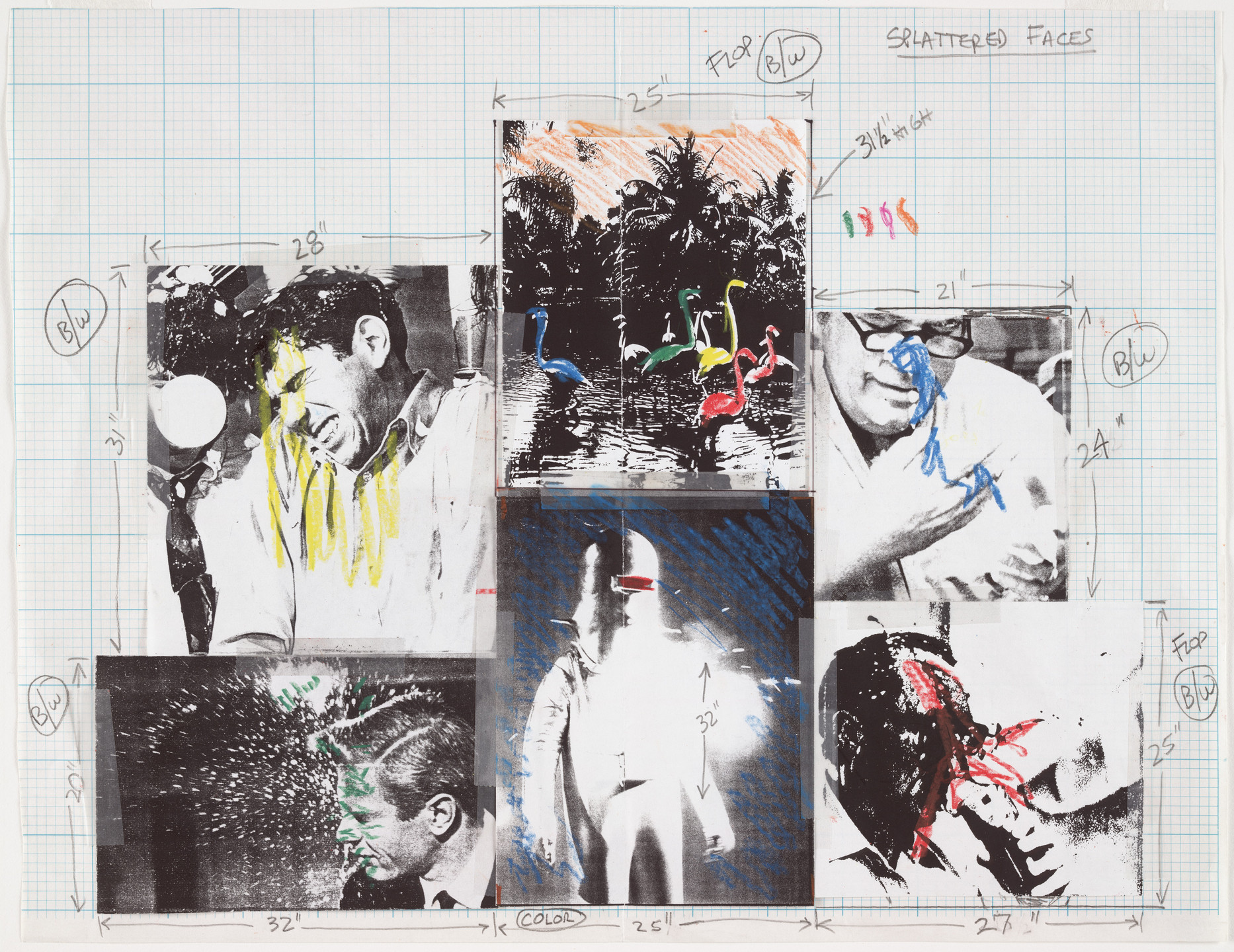 John Baldessari. Study for Splattered Faces. (1990)