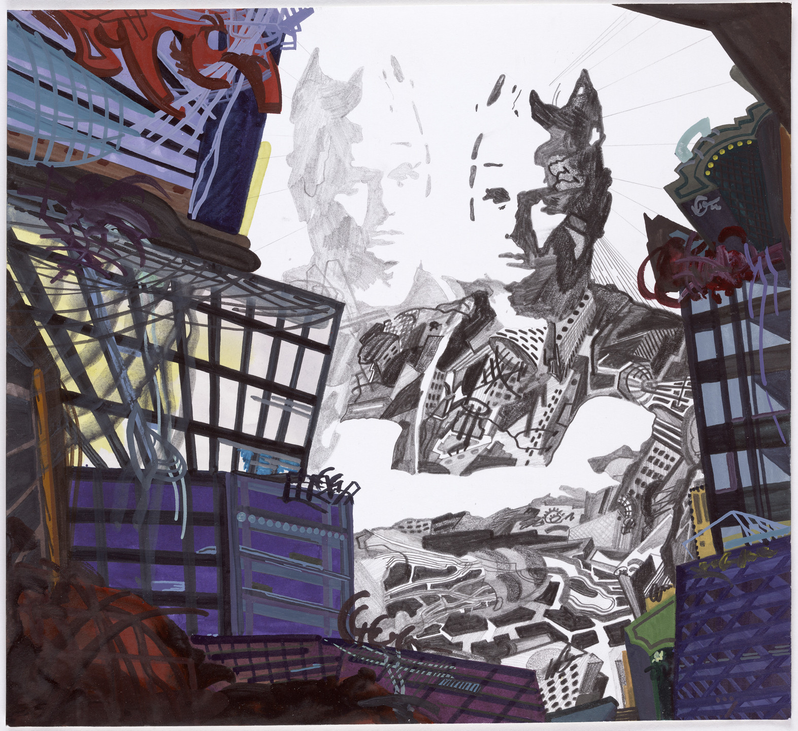 Franz Ackermann. and she stepped in and couldn&#39;t believe what she&#39;d seen - myself as a king-corrupted. (2001)
