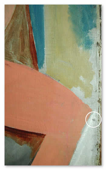 Fig. 1-Examples of Tack Holes on Canvas Edge
