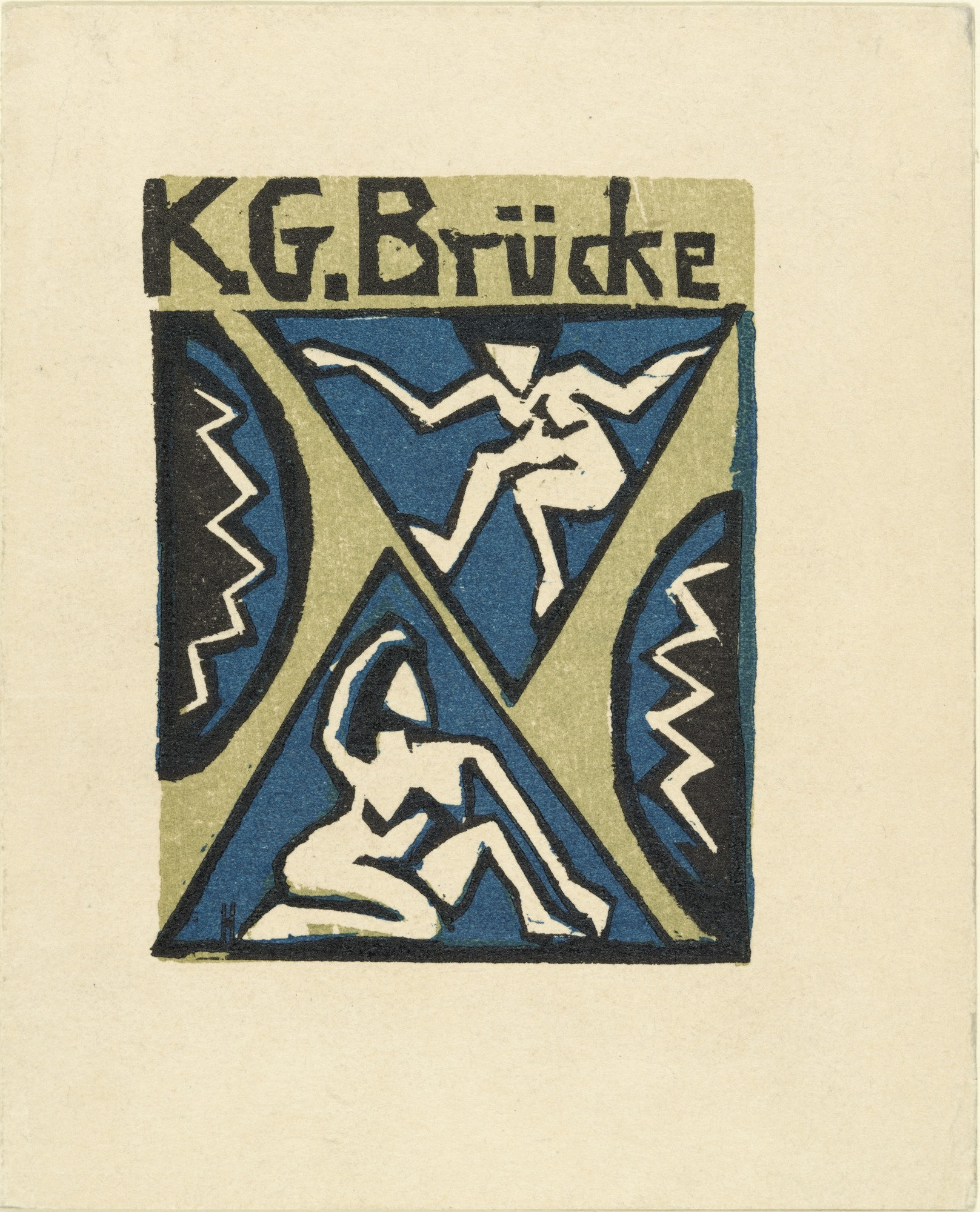 MoMA | The Collection | Erich Heckel. Cover of the invitation to the exhibition of "Brücke" Artists' Group at the Galerie Fritz Gurlitt, Berlin (Titelholzschnitt der Einladungskarte zur Ausstellung der Künstlergruppe "