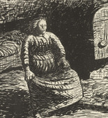 Ernst Barlach. Woman at Hearth (Die Frau am Herd) from The Dead Day (Der tote Tag). (1910-11, published 1912)