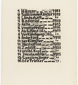 Walter Helbig. Table of Contents (Oglavlenie) from 16 Woodcuts (16 Holzschnitte). (1926)