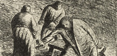 Ernst Barlach. Burdened with Undeserved Guilt (Mit fremder Schuld beladen) from The Dead Day (Der tote Tag). (1910-11, published 1912)