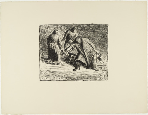 Ernst Barlach. Burdened with Undeserved Guilt (Mit fremder Schuld beladen) from The Dead Day (Der tote Tag). (1910-11, published 1912)