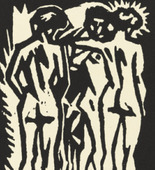 August Macke. Composition (3 Nudes) [Komposition (3 Akte)] (plate, preceding p. 79) from the periodical Das Kunstblatt, vol. 2, no. 4 (Apr 1918). 1918 (executed 1912)