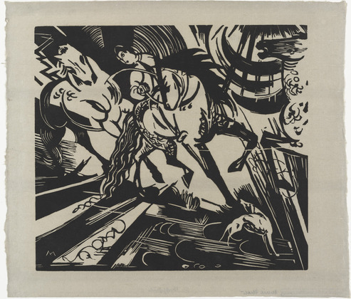 Franz Marc. Riding School After Ridinger (Reitschule nach Ridinger). (1913)