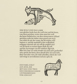 Gerhard Marcks. Wolf (Wolf) and Lamb (Lamm) (in-text plates, page 12) from Tierfabeln des Aesop (Aesop's Fables). (1950, print executed 1949-50)