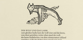 Gerhard Marcks. Wolf (Wolf) and Lamb (Lamm) (in-text plates, page 12) from Tierfabeln des Aesop (Aesop's Fables). (1950, print executed 1949-50)