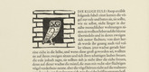 Gerhard Marcks. Owl (Eule) and Birds II (Vögel II) (headpiece and in-text plate, page 14) from Tierfabeln des Aesop (Aesop's Fables). (1950, print executed 1949-50)
