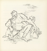 Oskar Kokoschka. Doctor Glasberg Carrying the Unconscious Ann Eliza Reed into the House (Der Arzt Glasberg trägt die bewußtlose Ann Eliza Reed ins Haus) (plate, folio 8) from Ann Eliza Reed. 1952