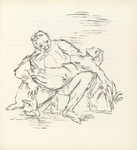 Oskar Kokoschka. Doctor Glasberg Carrying the Unconscious Ann Eliza Reed into the House (Der Arzt Glasberg trägt die bewußtlose Ann Eliza Reed ins Haus) (plate, folio 8) from Ann Eliza Reed. 1952