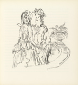 Oskar Kokoschka. Ann Eliza Talking with her Sister-in-law Gwendolin (Ann Eliza und ihre Schwägerin Gwendolin im Gespräch) (plate, folio 9) from Ann Eliza Reed. 1952