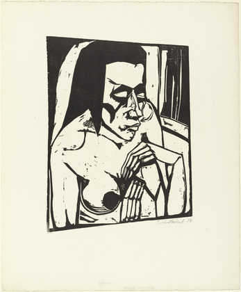 Erich Heckel. Crouching Woman (Hockende) from the portfolio Eleven Woodcuts (Elf Holzschnitte). (1913), dated 1914, (published 1921)